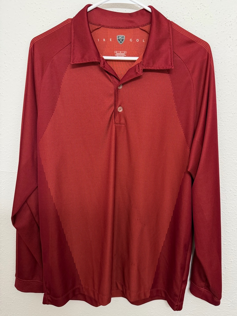 Nike Men's Long-Sleeve Polo in Deep Red
